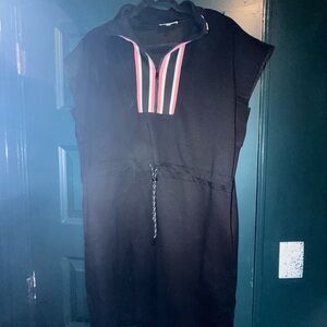 Entro Black Dress with Pink and White Stripes